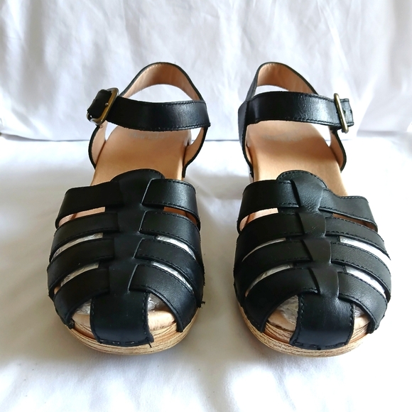 Dansko Black Leather Sandals - Picture 1 of 7